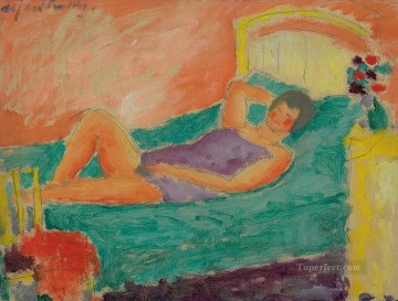 Artworks in 150 Subjects Painting - liegendes m dchen 1917 Alexej von Jawlensky Expressionism